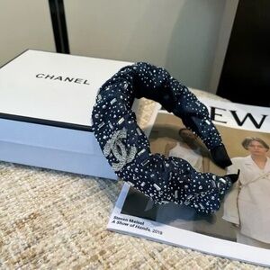 Chanel Dark Blue and Silver Sparkle Headband